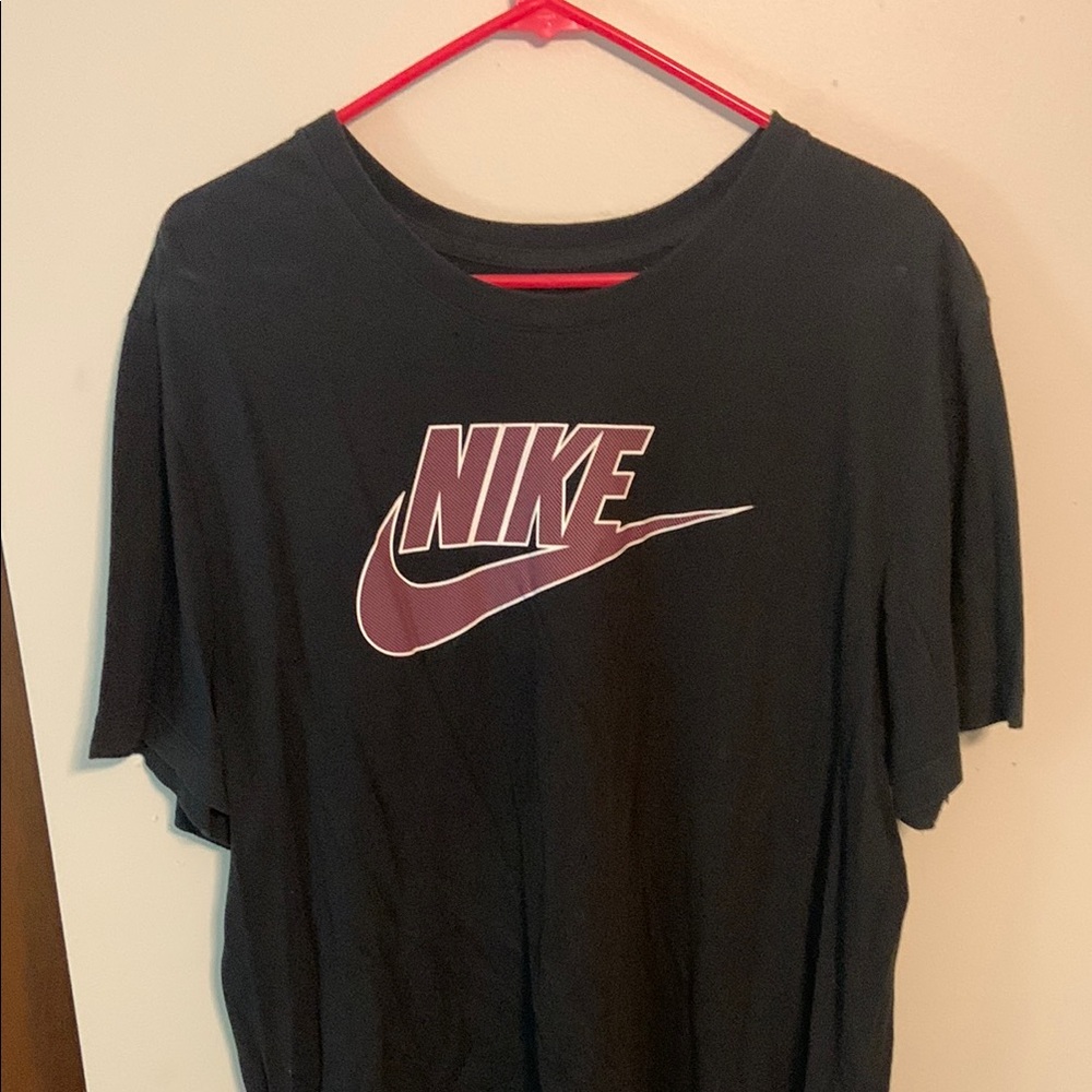 Nike Black Tee with Pink Swoosh